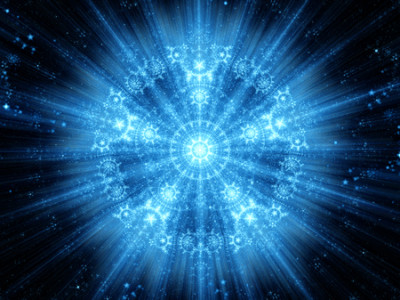 46567244 - blue glowing snowflake shape mandala, computer generated abstract background